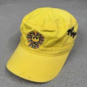 John Daly Golf Hat Cap Yellow Imperial Grip It Rip It Lion Logo Distressed Cadet
